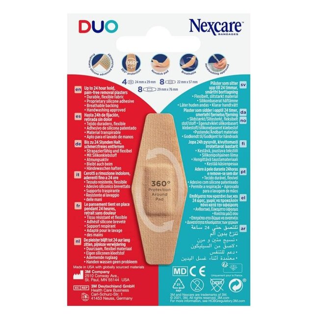 3M Nexcare DUO pleisters, verschillende maten, 20 per verpakking