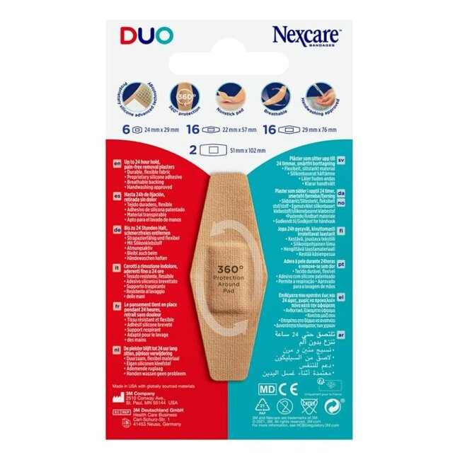 3M Nexcare DUO pleisters, verschillende maten, 40 per verpakking