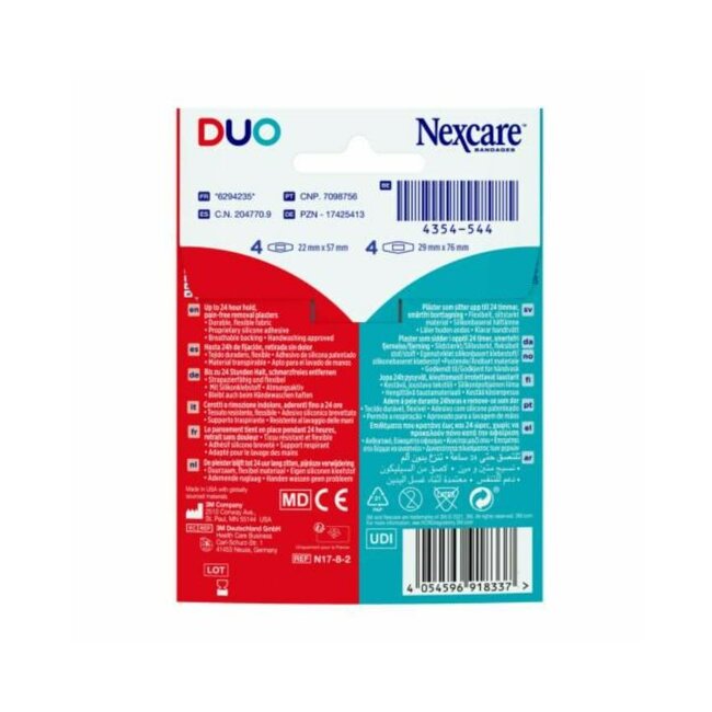 3M Nexcare DUO pleisters, verschillende maten, 8 per verpakking