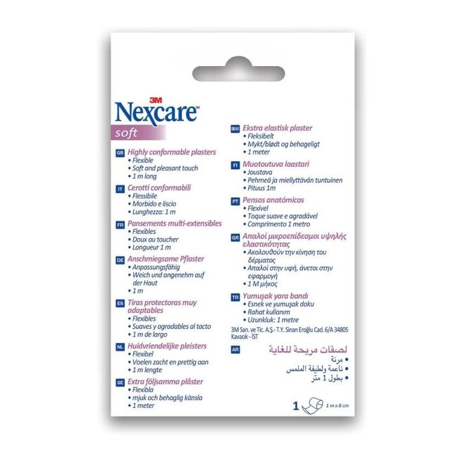 3M Nexcare Zachte Band, 1 m x 8 cm, 1 per verpakking