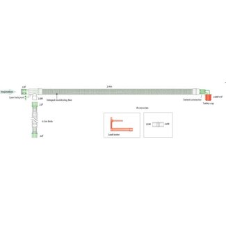 UniFlow Intersugical 30mm UniFlow™ coaxiaal beademingssysteem met geïntegreerde monitorlijn, 2.4m (10 stuks)