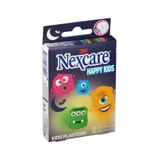 Nexcare 3M Nexcare Happy Kids Monsters Pleisters, Verschillende soorten, 20/Verpakking