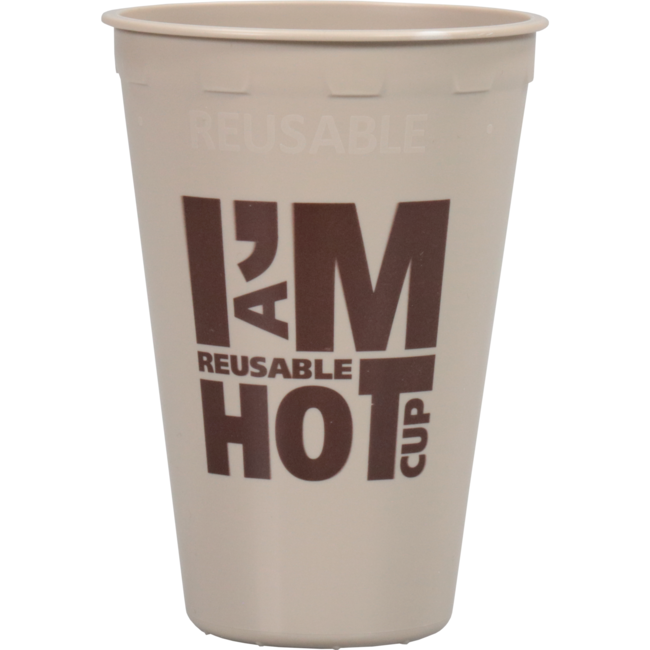 Reusable beker I'M hot PP taupe 180ml (360 stuks)