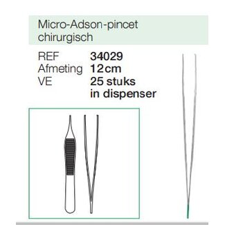 Lohmann & Rauscher Sentina adson chirurgisch pincet 12 cm steriel (25 stuks)