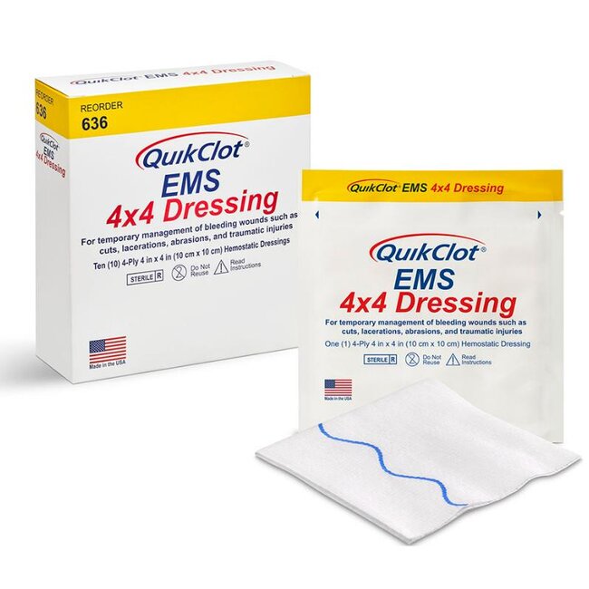 Teleflex Z-Medica QuikClot EMS Gauze 4x4 10x10cm (10 stuks)