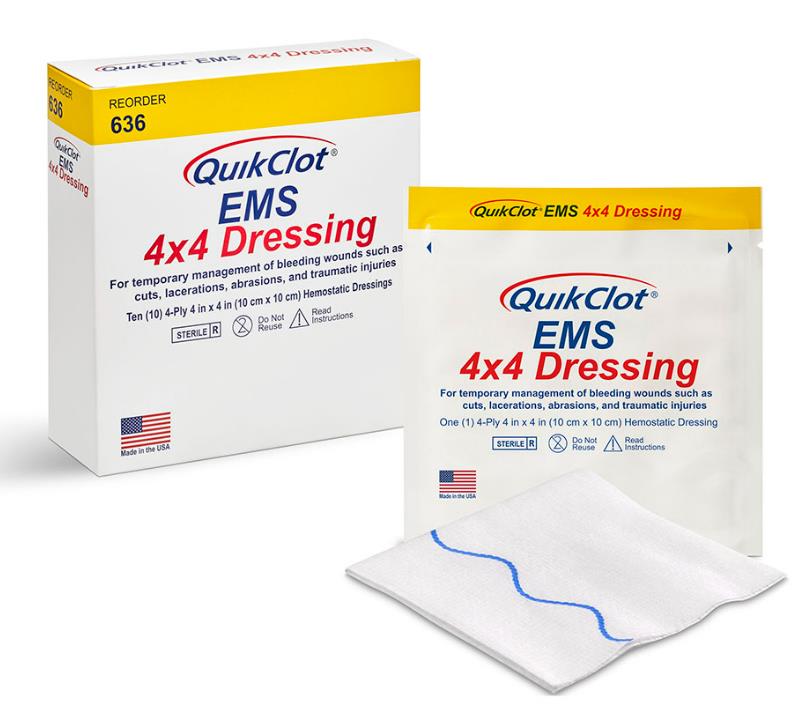 Z-Medica QuikClot EMS Gauze 4x4 10x10cm (10 stuks) 0101060200 - QRS.nl