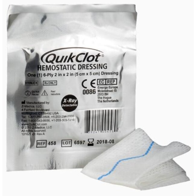 Z-Medica QuikClot Gauze 2x2 5x5 cm (10 stuks)