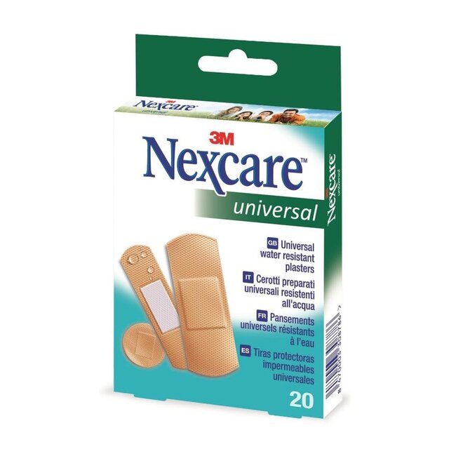 3M Nexcare Universal ademende Pleisters, Verschillende maten, 20/Verpakking