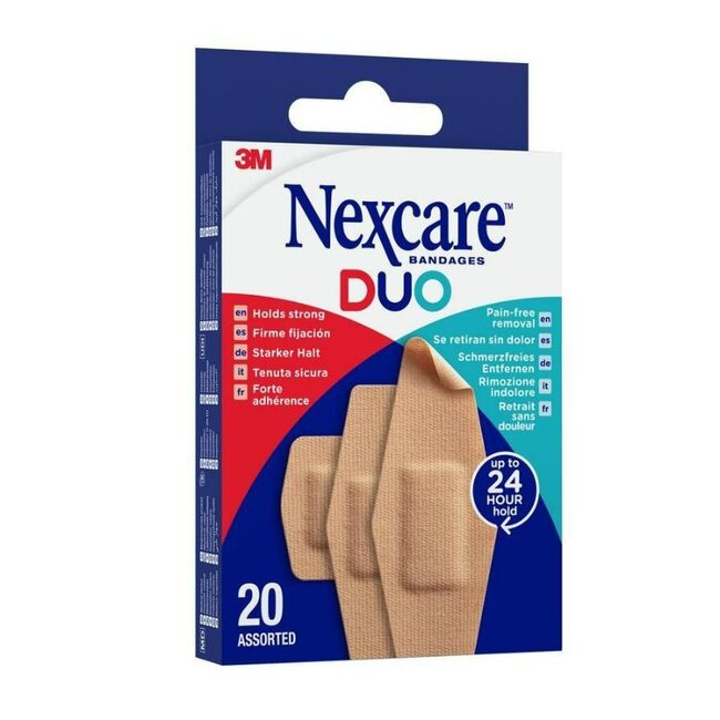 3M Nexcare DUO pleisters, verschillende maten, 20 per verpakking