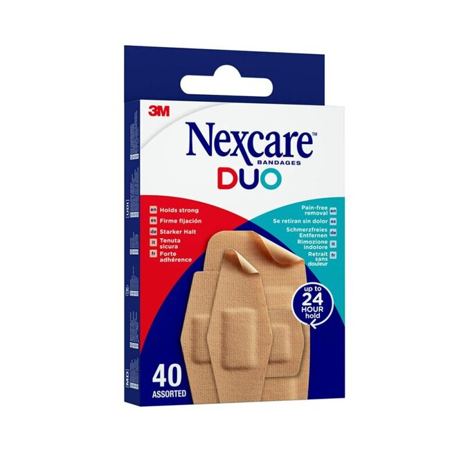 3M Nexcare DUO pleisters, verschillende maten, 40 per verpakking