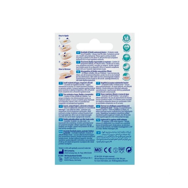 3M Nexcare Waterproof pleisters, 26 x 57 mm, 10 per verpakking
