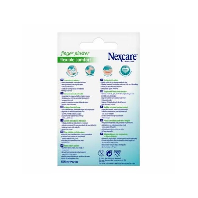 3M Nexcare Flexible Vingerpleisters, 44,5 mm x 51 mm, 10/Verpakking