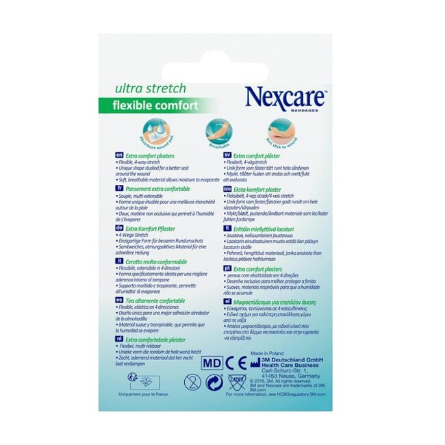 3M Nexcare Flexible Comfort Ultra Stretch Pleisters, Verschillende maten, 30/Verpakking