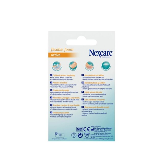 3M Nexcare Active Flexible Foam Pleisters, 6 x 10 cm (10 stuks)