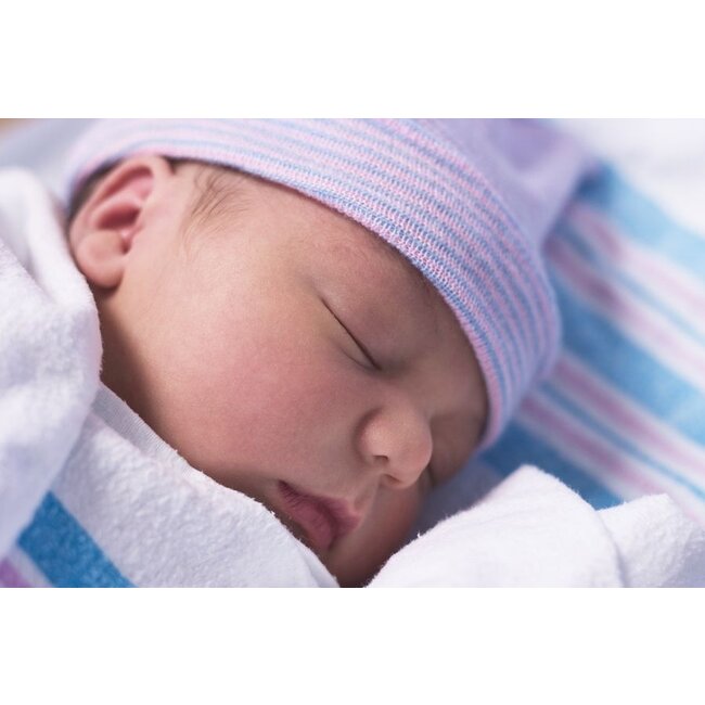 DeRoyal babymuts roze/blauw gestreept (100 stuks)