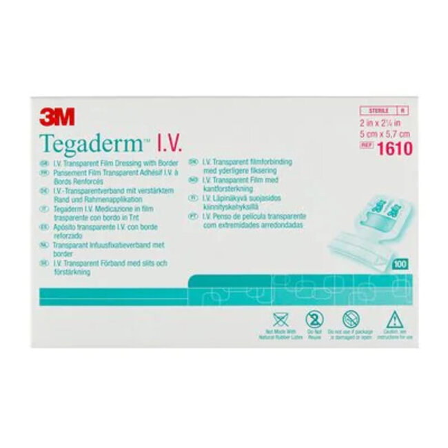 3M™ Tegaderm™ I.V. Transparent Filmverband voor IV fixatie bij kinderen 5 cm x 5.7 cm (100 stuks)