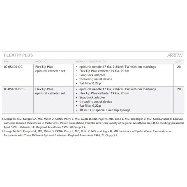 Arrow FlexTip Plus Epidural Catheter (20 stuks)