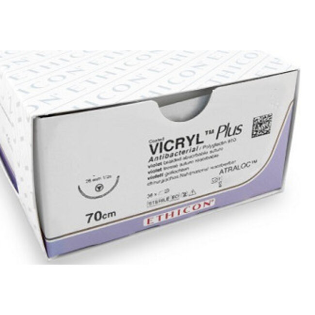 Ethicon Vicryl Hechtdraad - 1; 70cm violet CT-1 plus (36 Stuks)