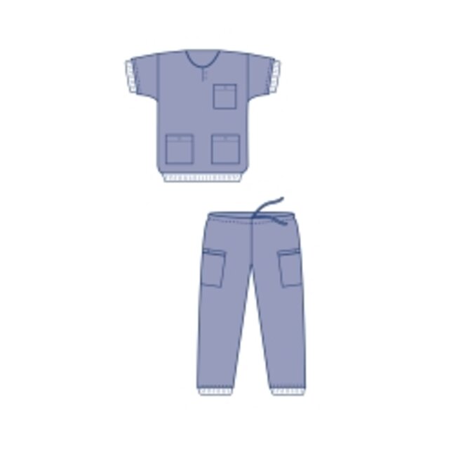 Evercare Optimia omlooppak / clean-air suit broek blauw maat M (25 stuks)