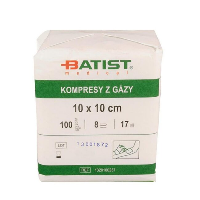 Batist Gaaskompres - 8L 10x10cm niet steriel (100 stuks)