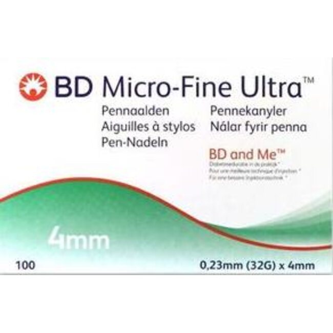 BD Micro-Fine Ultra pennaald 4mm x 32G (100 Stuks)