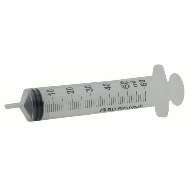 BD Plastipak 3-delige spuit  50 ml Luer-aansluiting (60 Stuks)