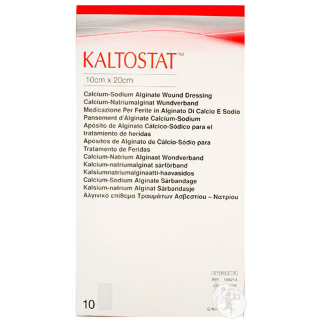Kaltostat alginaatverband 10x20cm (10 Stuks)