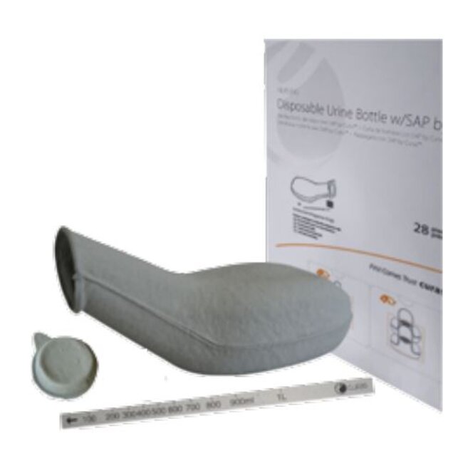 Disposable Urinefles 1L rond incl 5 doppen en maatstokjes (28 Stuks)