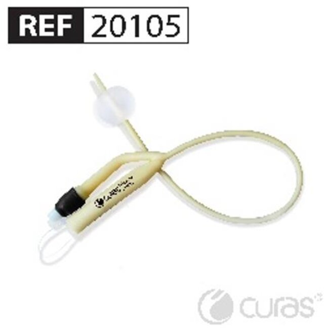 Curas gesiliconiseerd latex Foley catheter met stylet CH10 (25 stuks)