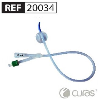 Curas Curas 100% silicone Tiemann catheters, 14Fr/Ch, 10ml, 2-weg, 40cm (20 stuks)