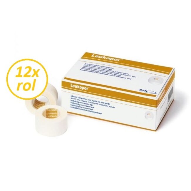 Leukopor Hechtpleister 9,2 m x 2,50 cm (12 Stuks)
