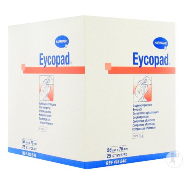 Eycopad oogkommpres steriel 56x70mm (25 Stuks)