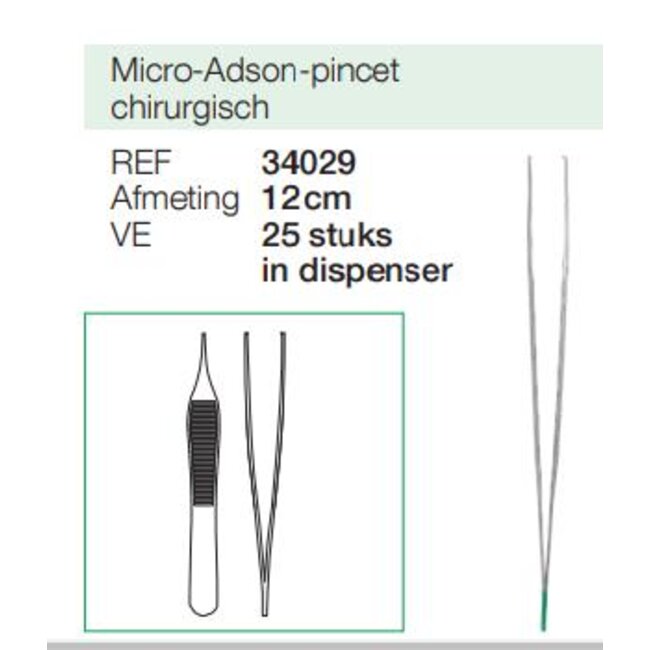 Sentina adson chirurgisch pincet 12 cm steriel (25 stuks)