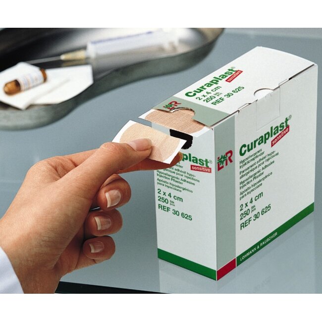 Curaplast injectiepleister 2 x 4 cm dispenserkarton à 250 stuks