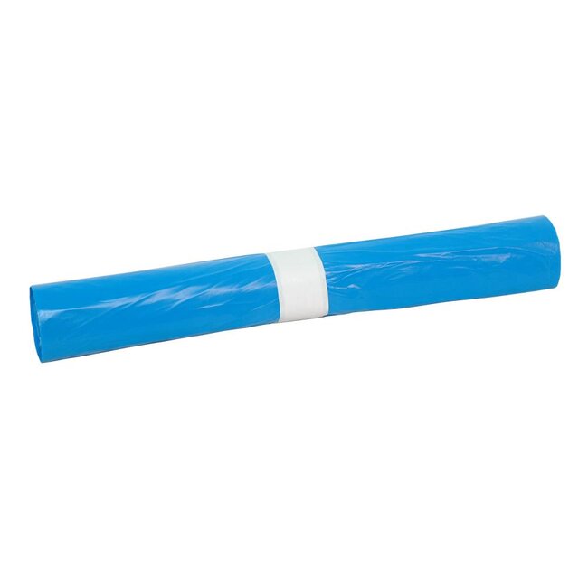 Afvalzak HDPE, blauw, 70x100cm, 20mu, 120 liter (25x20 stuks)