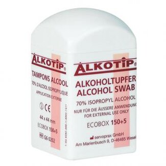 Alkotip Alkotip alcoholdoekjes in dispenser (155 stuks) Alkotip Alkotip alcoholdoekjes in dispenser (155 stuks)