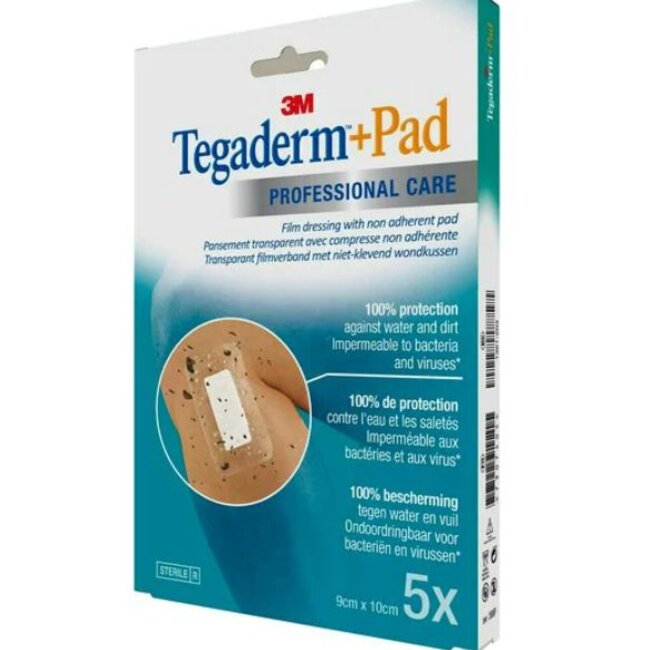 3M™ Tegaderm™ +Pad Transparant Film verband 9 cm x 10 cm (5 stuks)