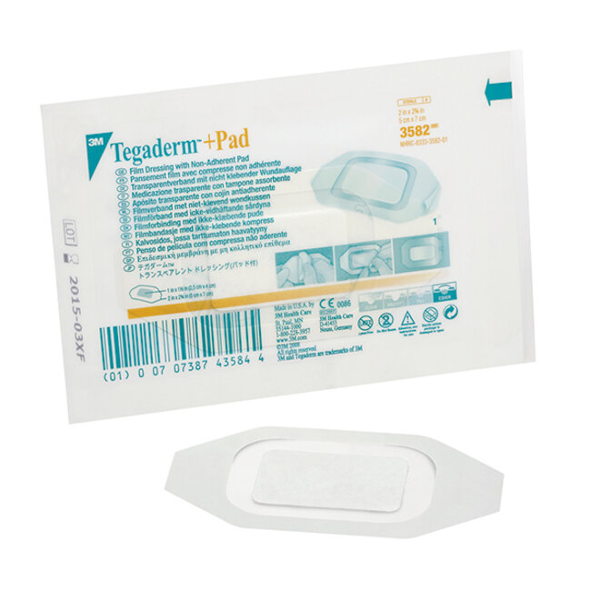 3M™ Tegaderm™ +Pad Transparant Verband met Absorberend Kussentje 9 cm x 20 cm (25 stuks)