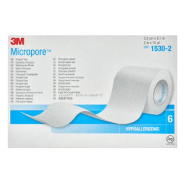3M™ Micropore™ Chirurgische Hechtpleister 5 cm x 9.1 m (6 stuks)