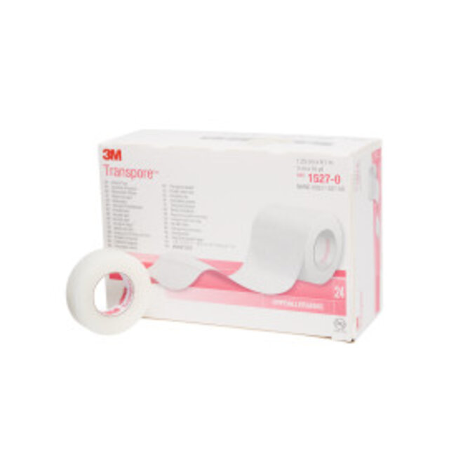3M™ Transpore™ Medische Hechtpleister 1.25 cm x 9.1 m (24 stuks)
