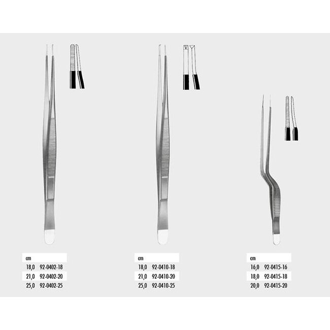 Zepf geïsoleerd pincet anatomisch 20,0cm