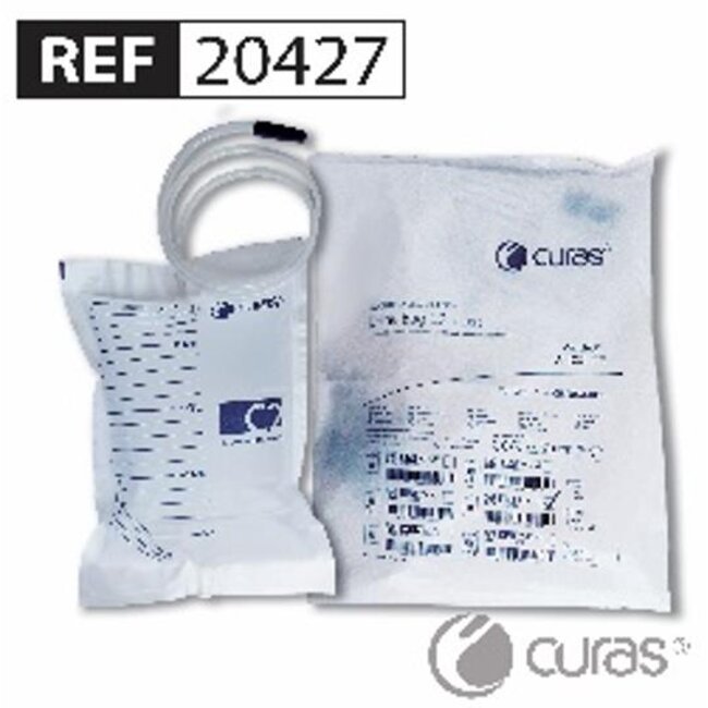 Curas C2 standaard urinezak 2,0 liter, 90cm, met NRV klep, geen kraan (250 stuks)