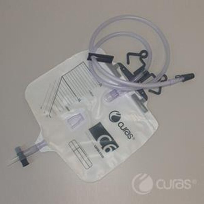 Curas C6 gesloten urinesysteem 2,0 liter, 110cm, NRV klep, FF kruiskr, SP, steriel (100 Stuks)