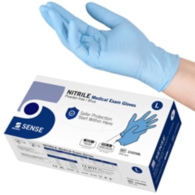 Selefa Handschoen nitrile sense blauw poedervrij (200 stuks)