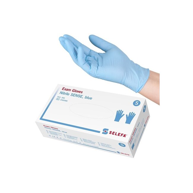 Selefa Nitrile Sense handschoenen nst pdv blauw maat XS (10x200 stuks)