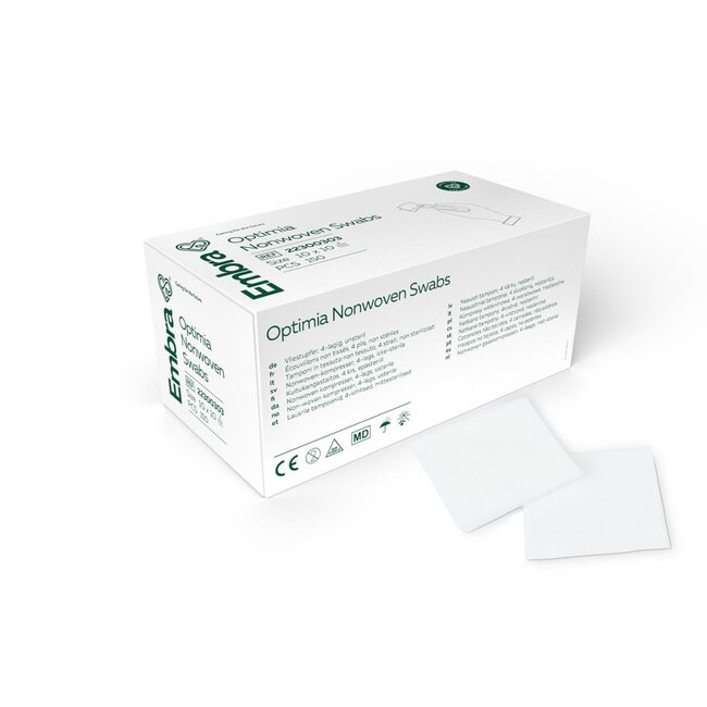 Embra Optimia nonwoven kompres 4L 10x10cm niet steriel 30g (150 stuks)