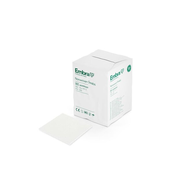 Embra nonwoven kompres 4L 7,5x7,5cm niet steriel 30g (100 stuks)