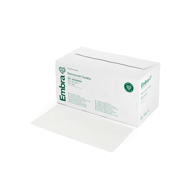 Embra nonwoven kompres 4L 10x20cm niet steriel 30g (100 stuks)
