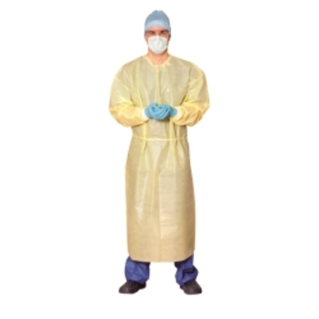 Evercare Special ondoordringbare isolatiejas met cuff, PP+PE, geel maat XL 145cm (25 stuks)