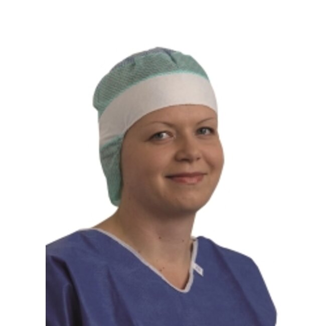 Evercare operatiemuts "tricolor" groen, wit, blauw (50 stuks)
